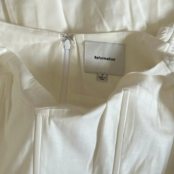 NEW Reformation Calie Mini Short Sleeve  Dress Cotton | size 2 - Picture 8 of 11